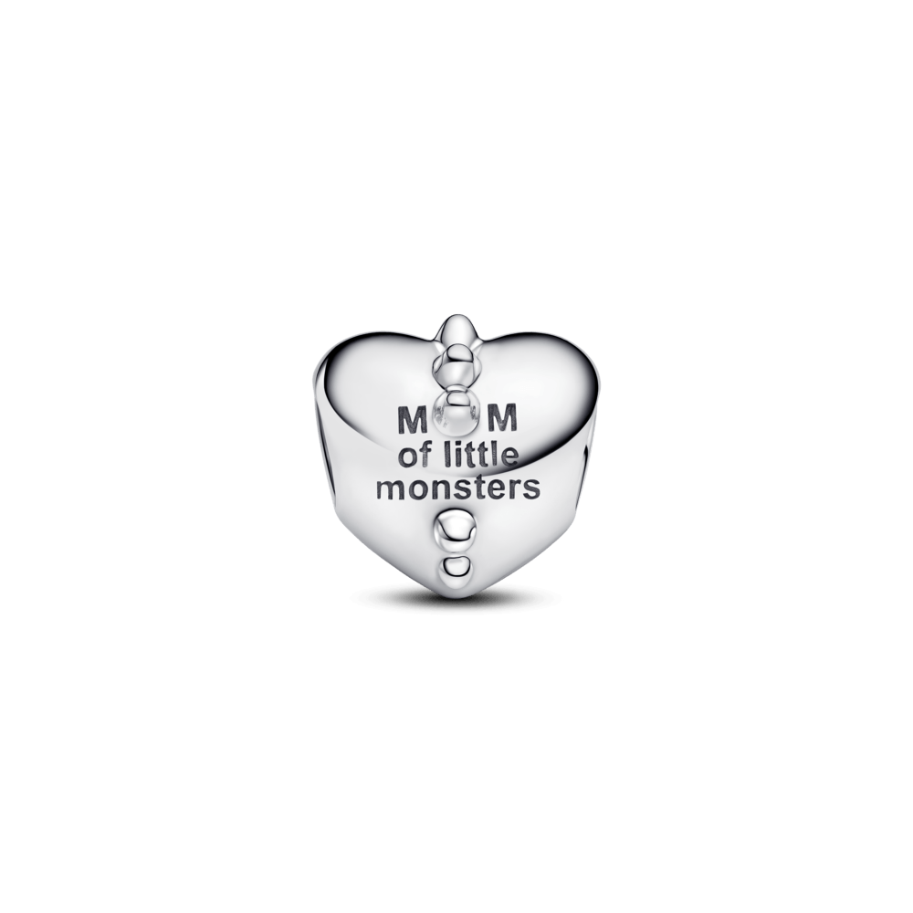 charm prata coracao monstrinhos da mamae