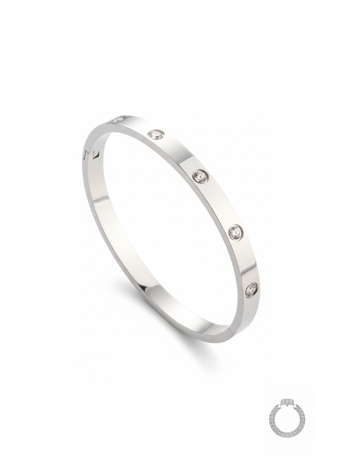 bracelete amor eterno cravejado