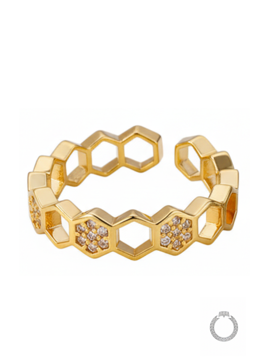 Anel Colmeia de Ouro