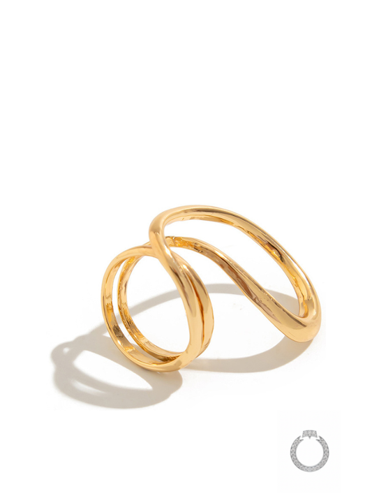 Anel Bold Orgânico Infinito Dourado