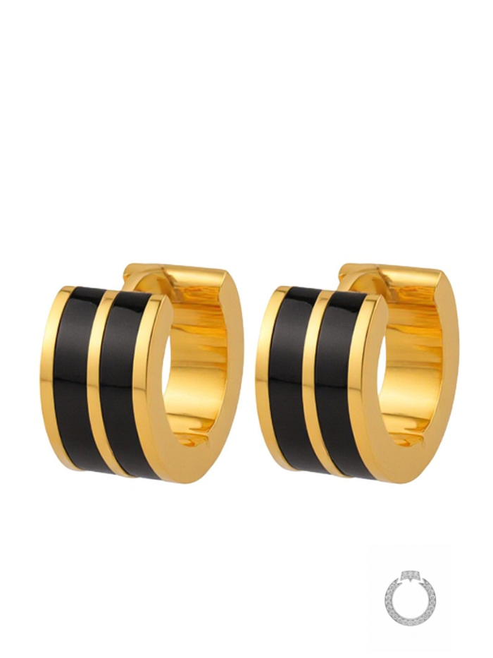 brinco argola esmalte listrado