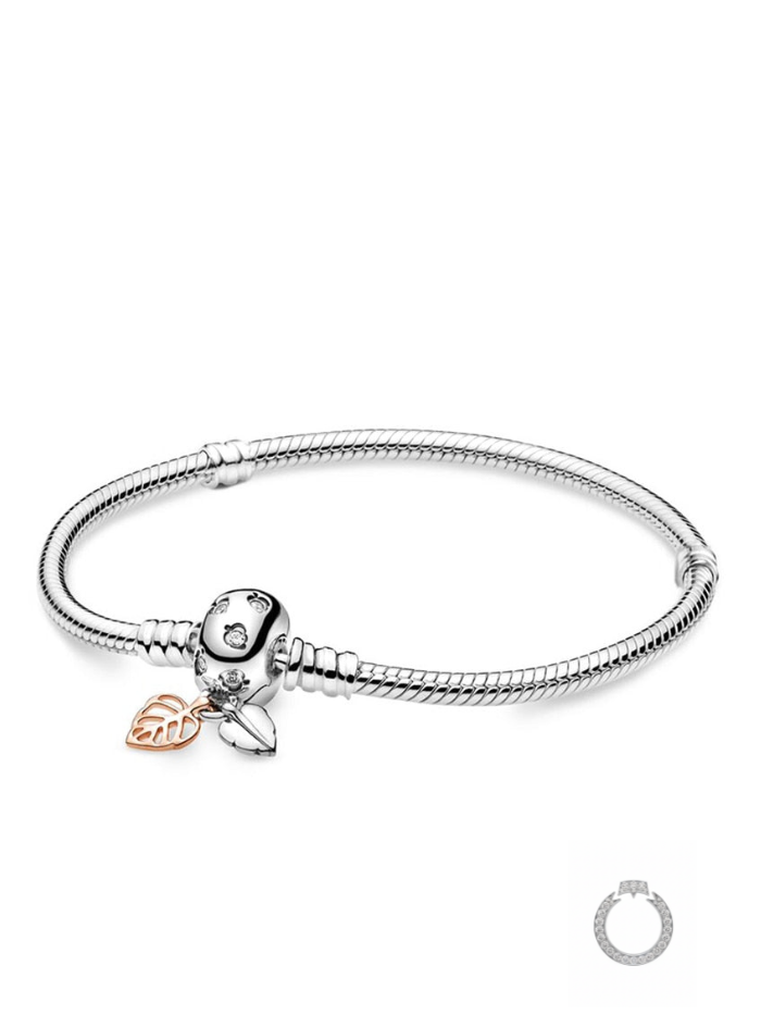 pulseiras semi-rígida para berloques fecho folhas