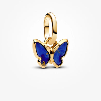 Berloque Borboleta Azul Dourada