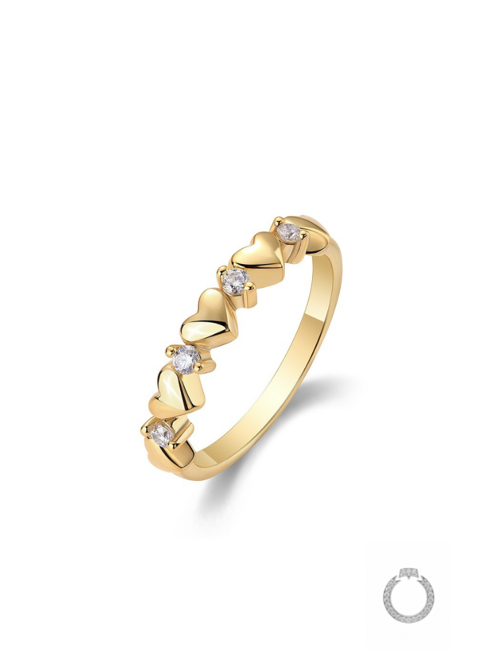 anel meia aliança love dots