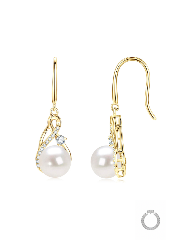 brincos pérola imperial dourado