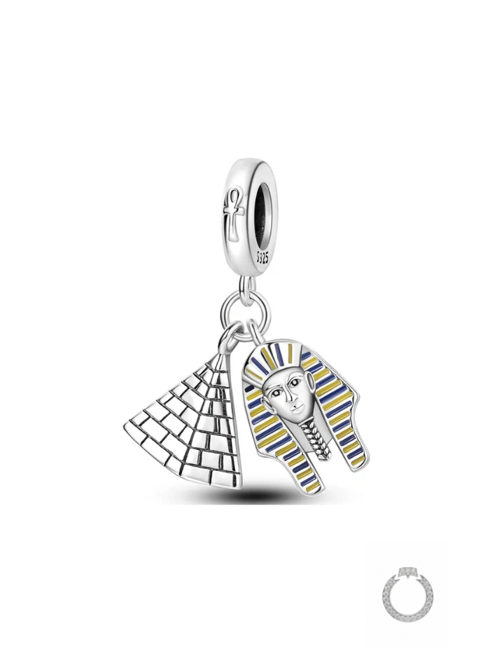 berloque pendente esfinge e pirâmide