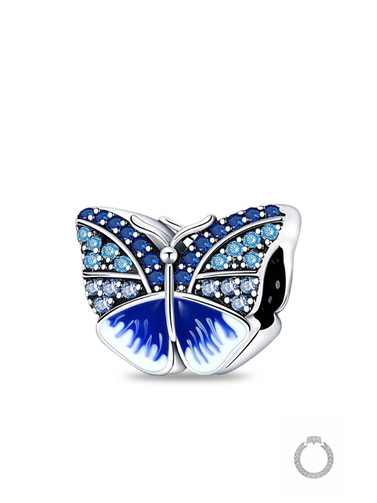 Berloque Borboleta Safira Cravejada