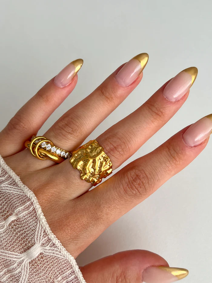 anel textura orgânica