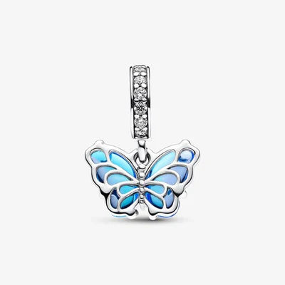 Berloque Borboleta Azul Murano