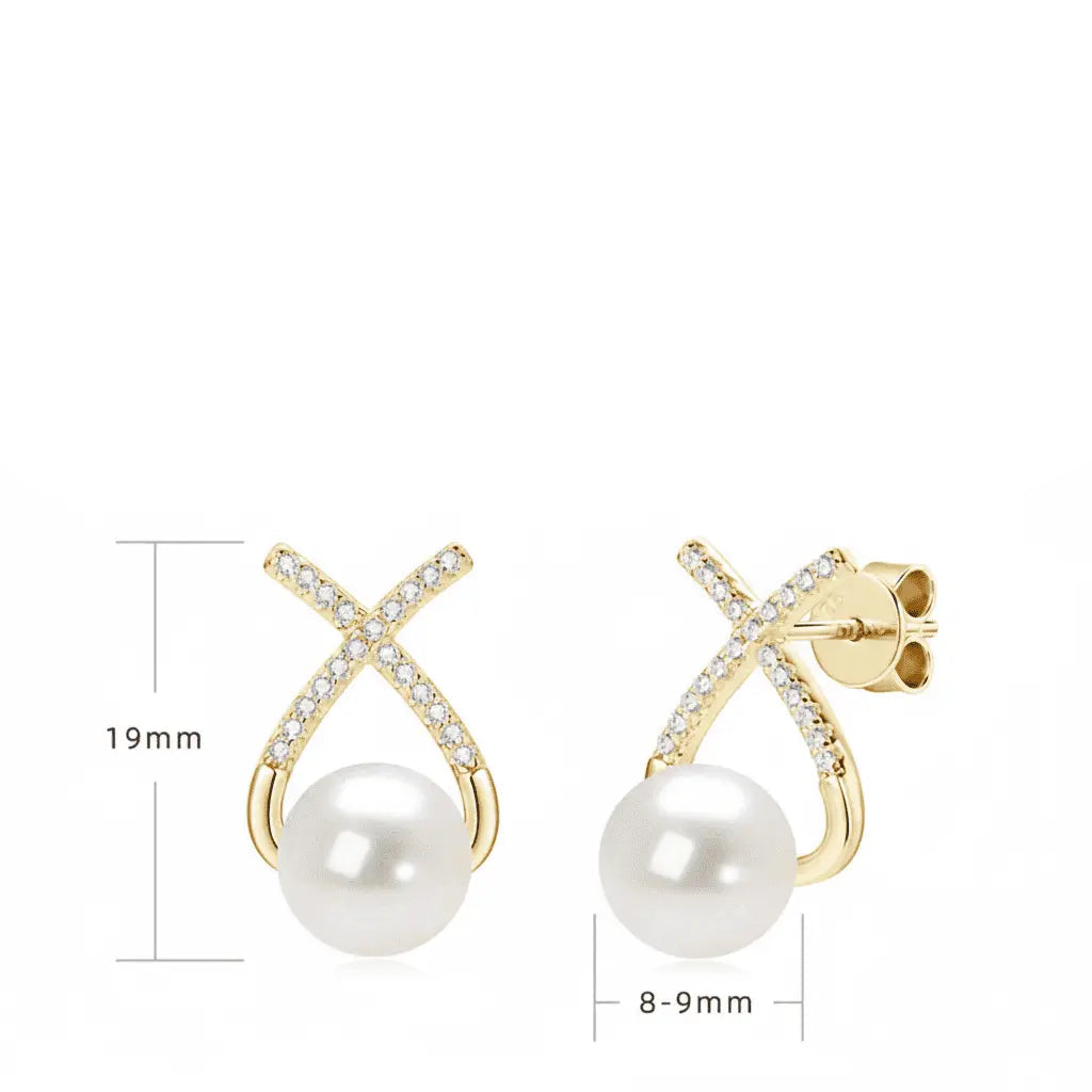 brincos pérola imperial dourado