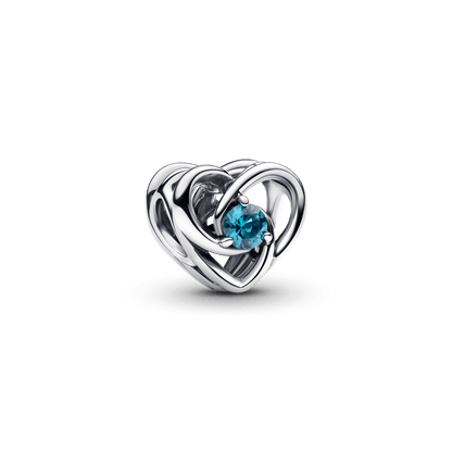 Charm Prata Coracao Da Eternidade Azul