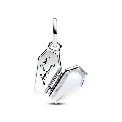 Charm Prata Esqueleto e Caixão Brilha no Escuro