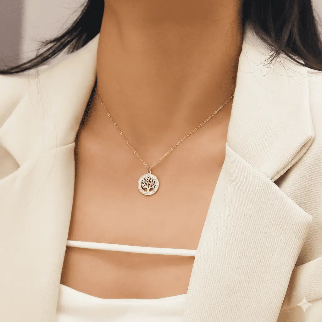 colar árvore da vida dourada