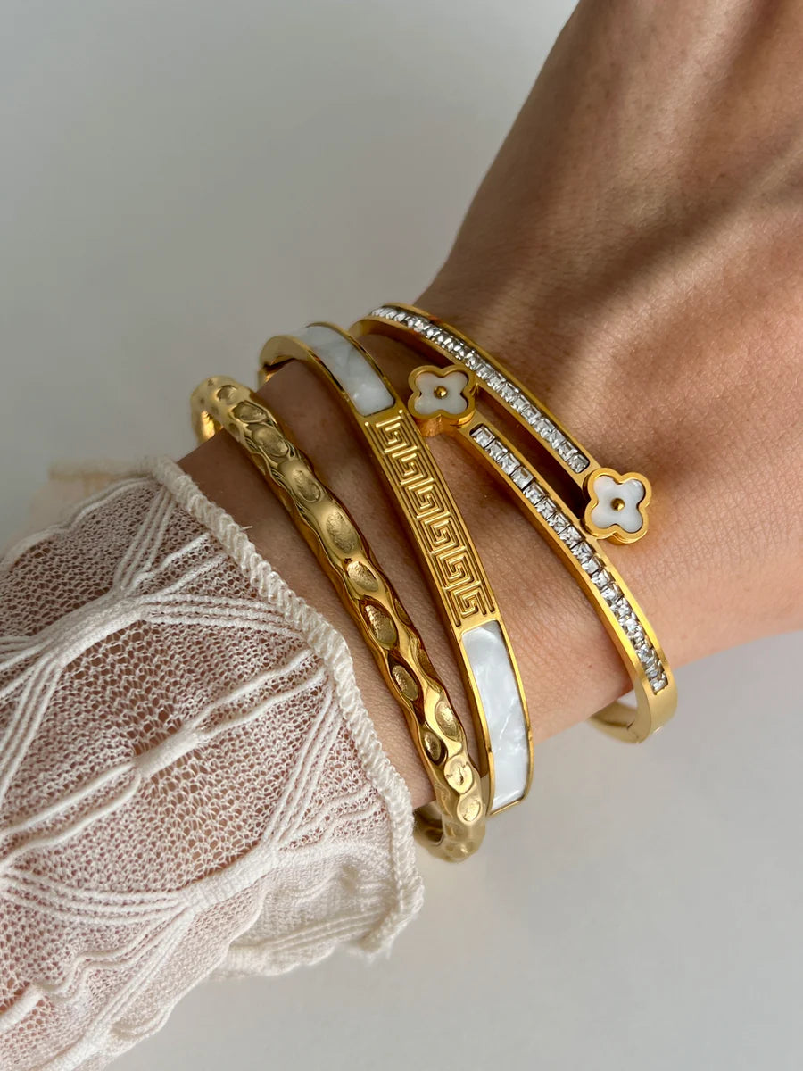 bracelete duplo trevo glam