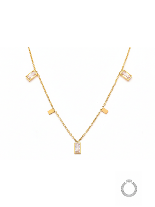 Colar Diamante Baguete