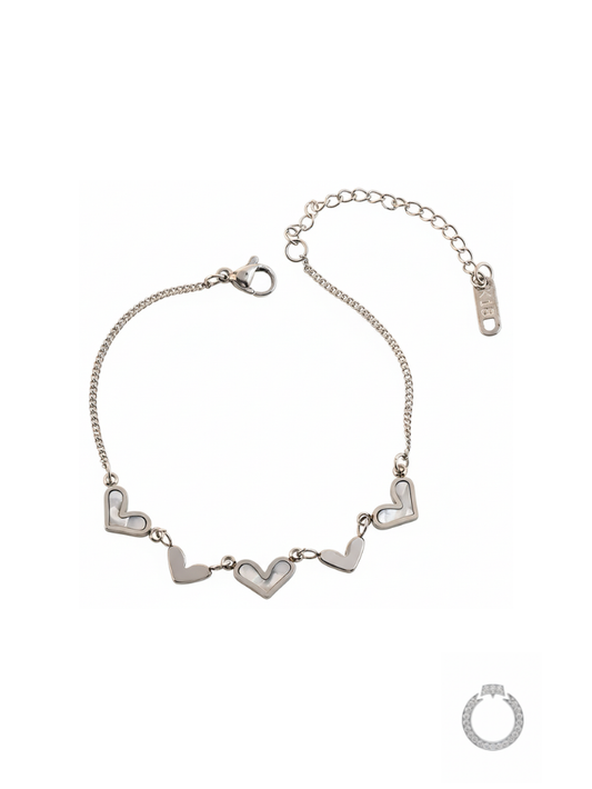 Pulseira Corações de Madrepérola