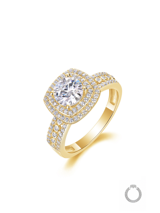 Anel Majestic Halo Cravejado