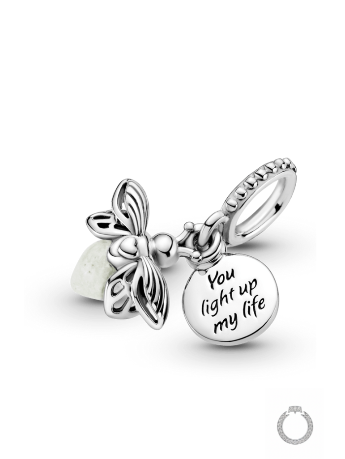 berloque charm pendente vagalume luminoso (brilha no escuro)