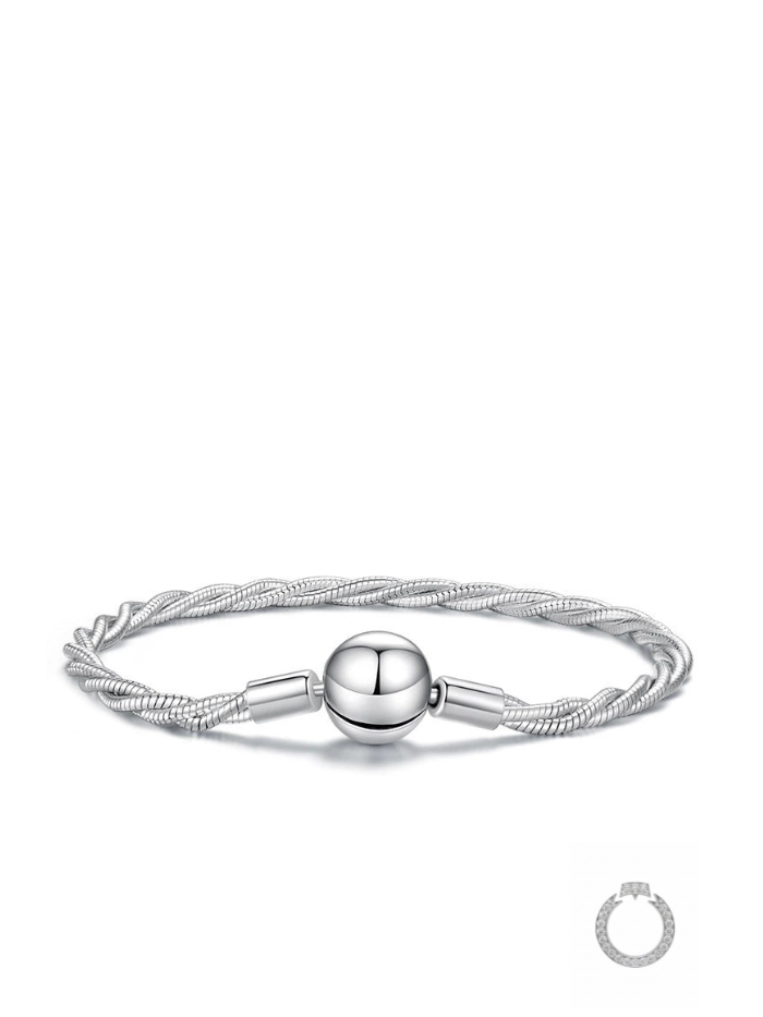 pulseira semi-rígida para berloques nó de prata