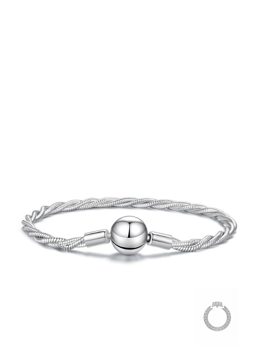 Pulseira Semi-Rígida para berloques Nó de Prata