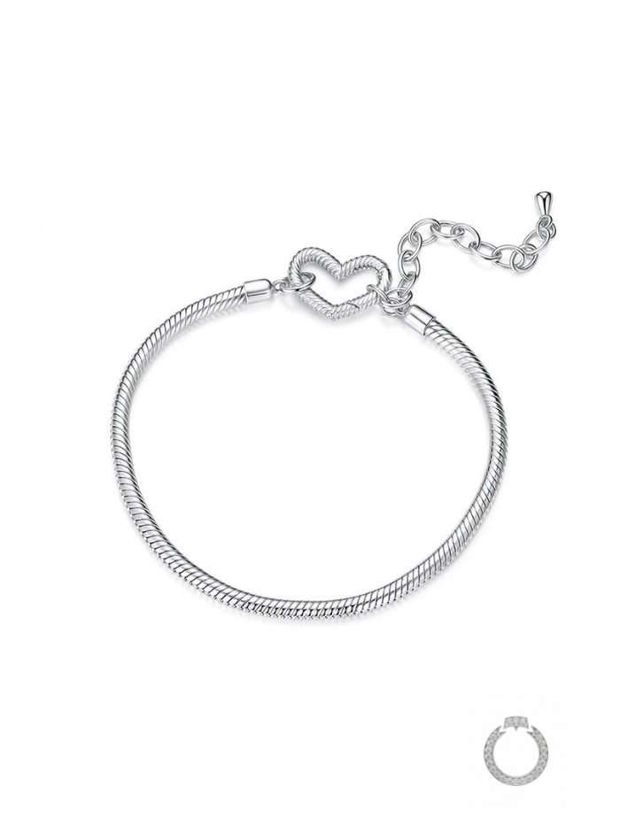 pulseira para berloques elo do coração