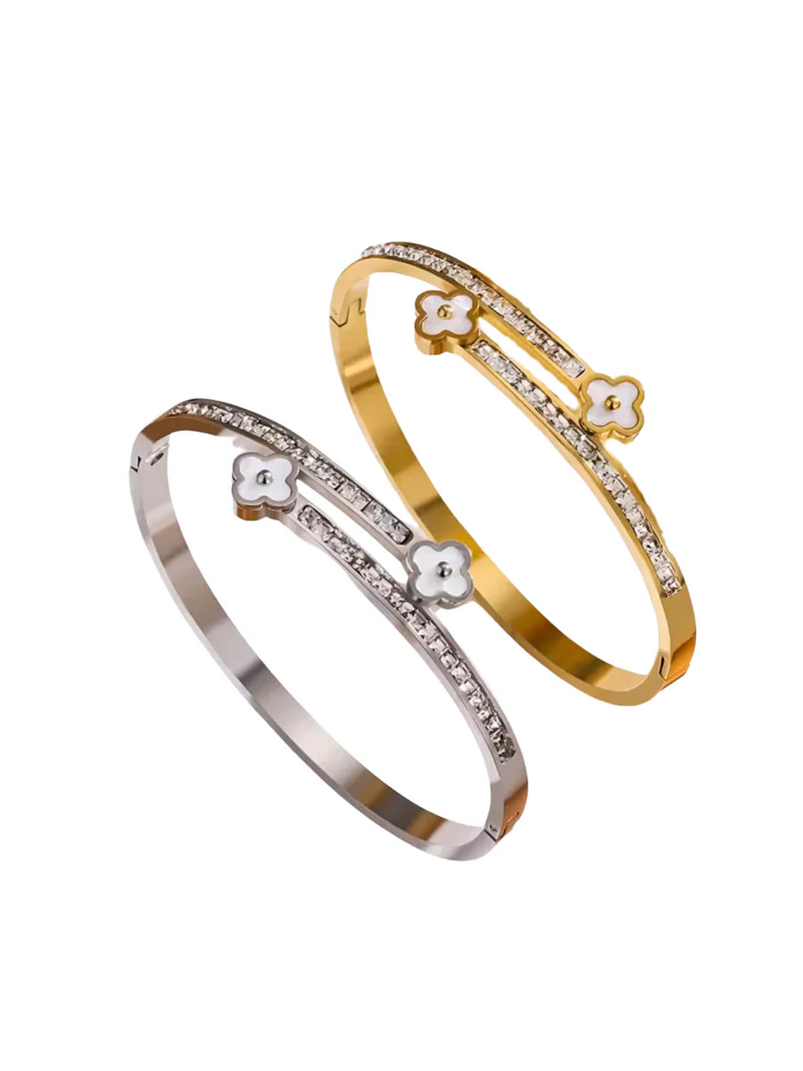 bracelete duplo trevo glam