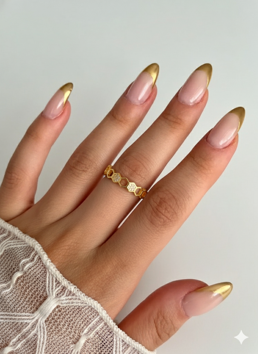 anel colmeia de ouro