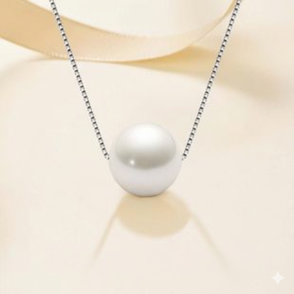 colar solitário de pérola clássica