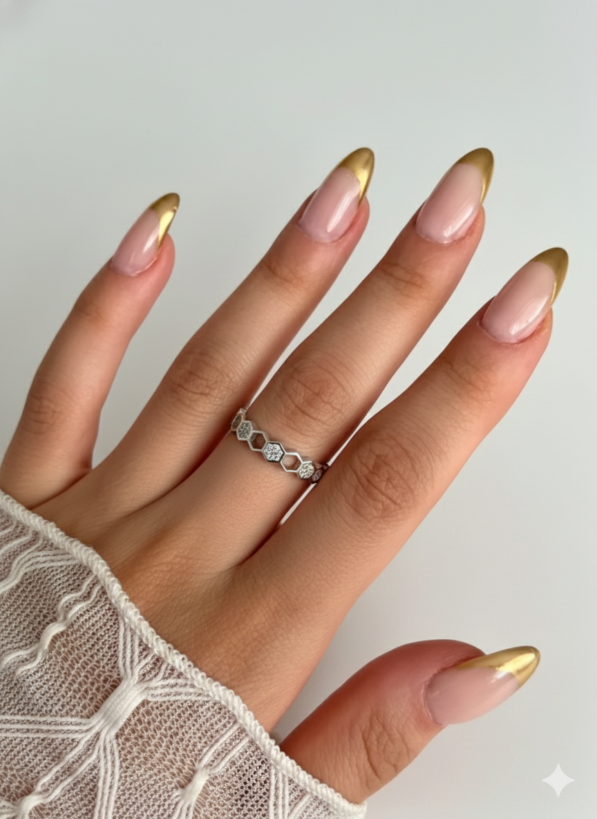 anel colmeia de prata cravejada