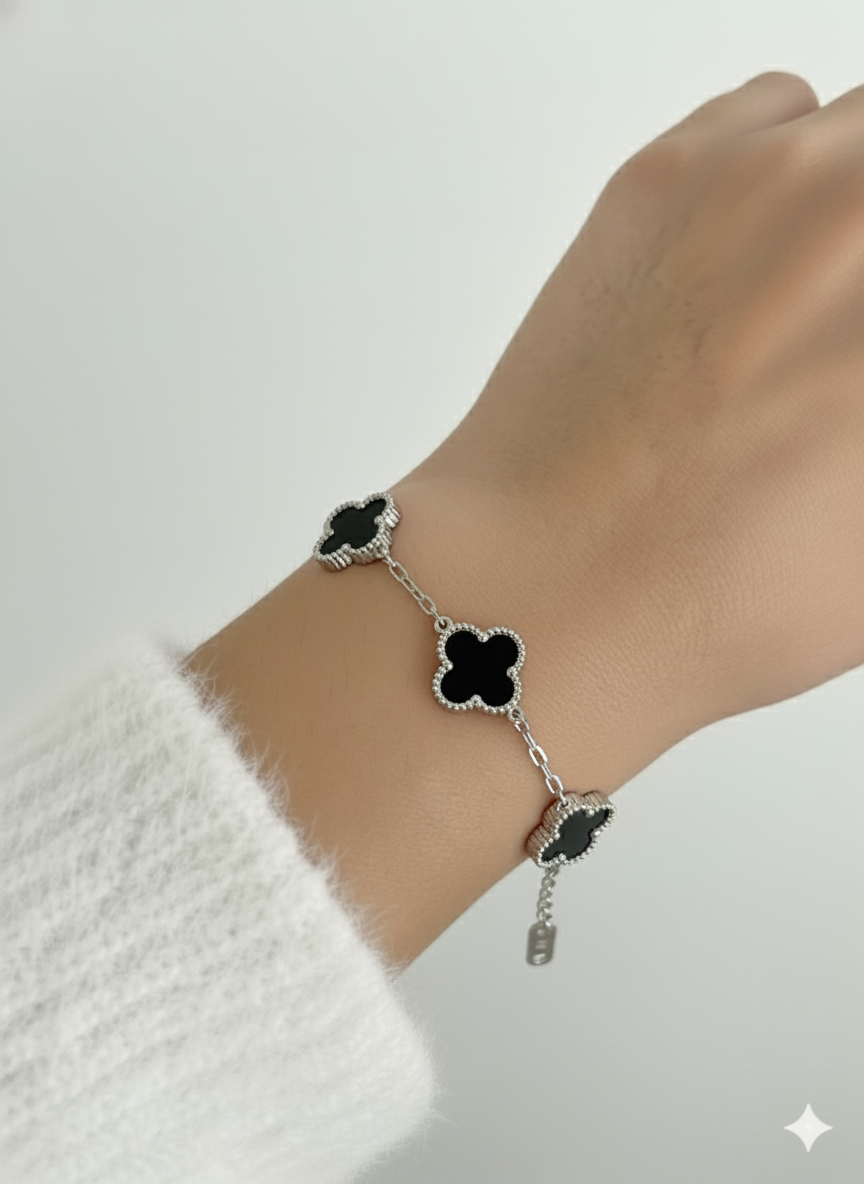 pulseira trevo da sorte em madrepérola