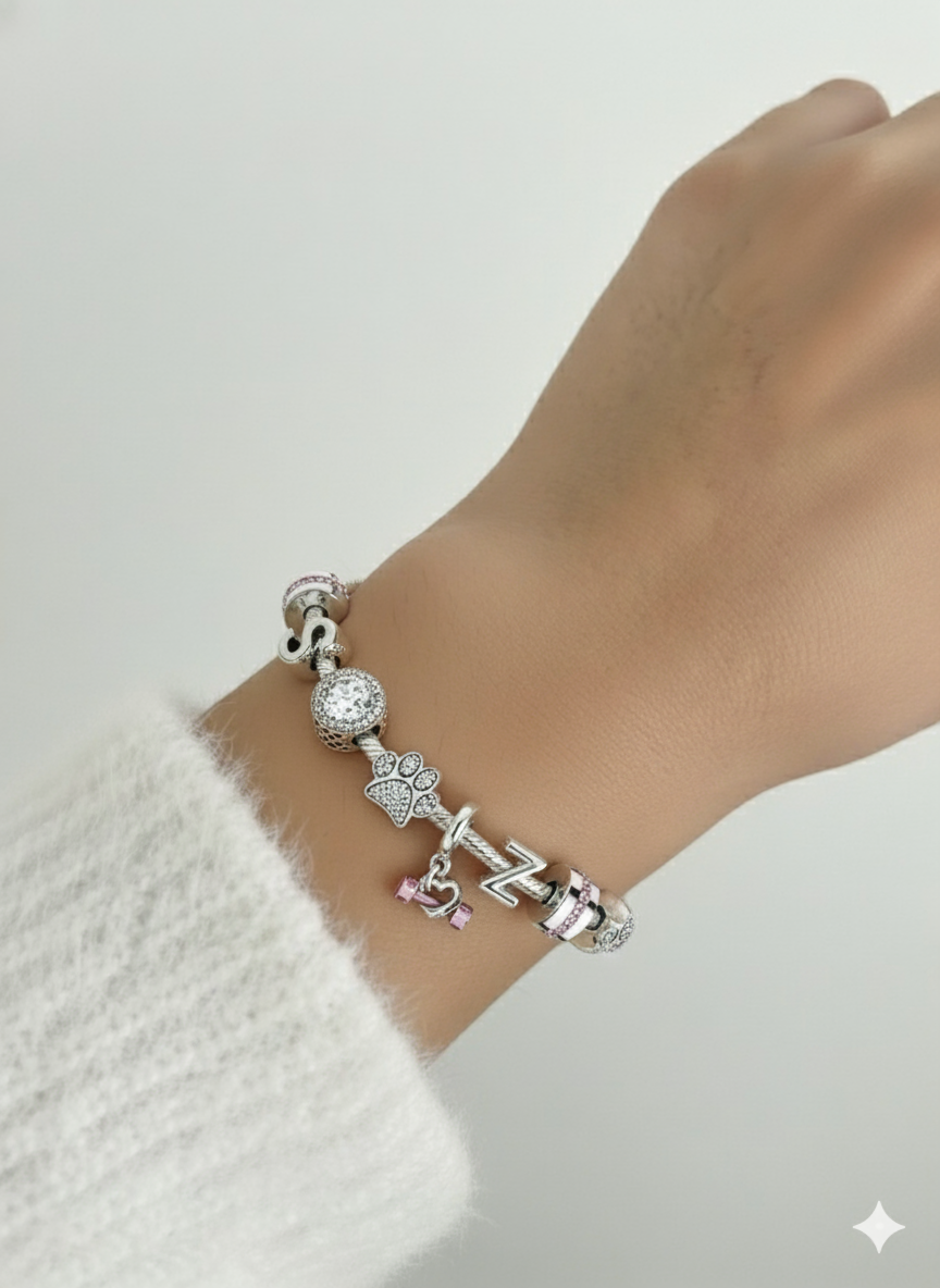 kit pulseira semi rígida amor e amizade