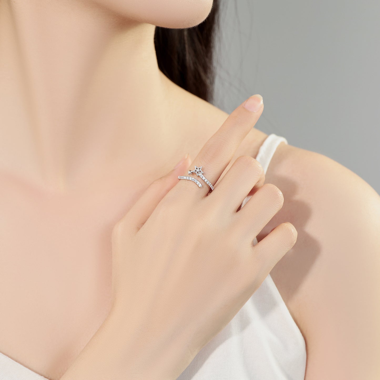 anel via láctea cravejada