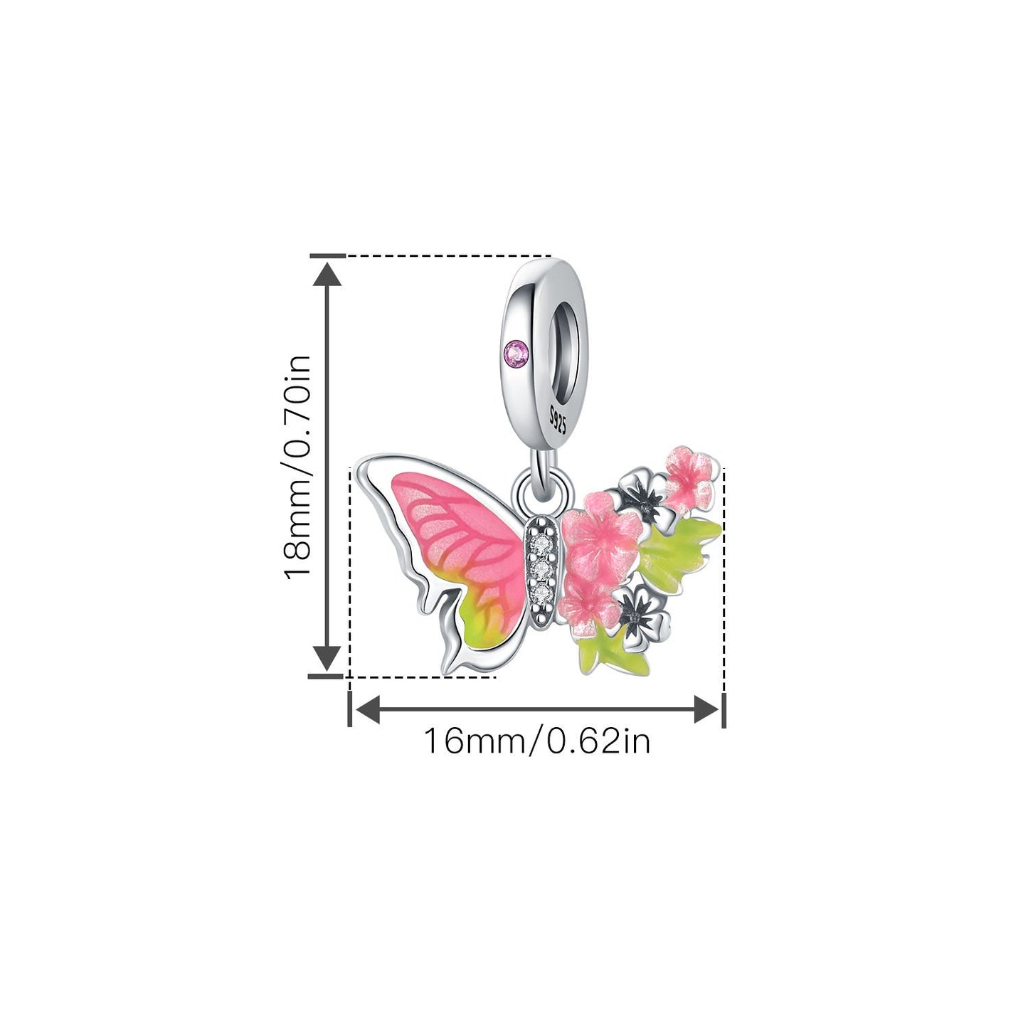 berloque borboleta voo florido