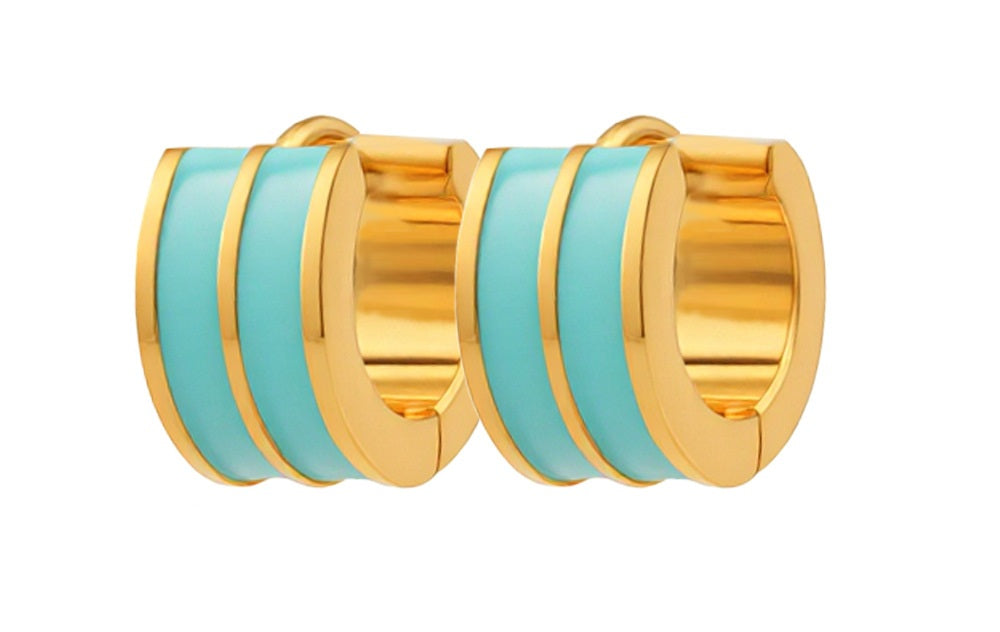 brinco argola esmalte listrado