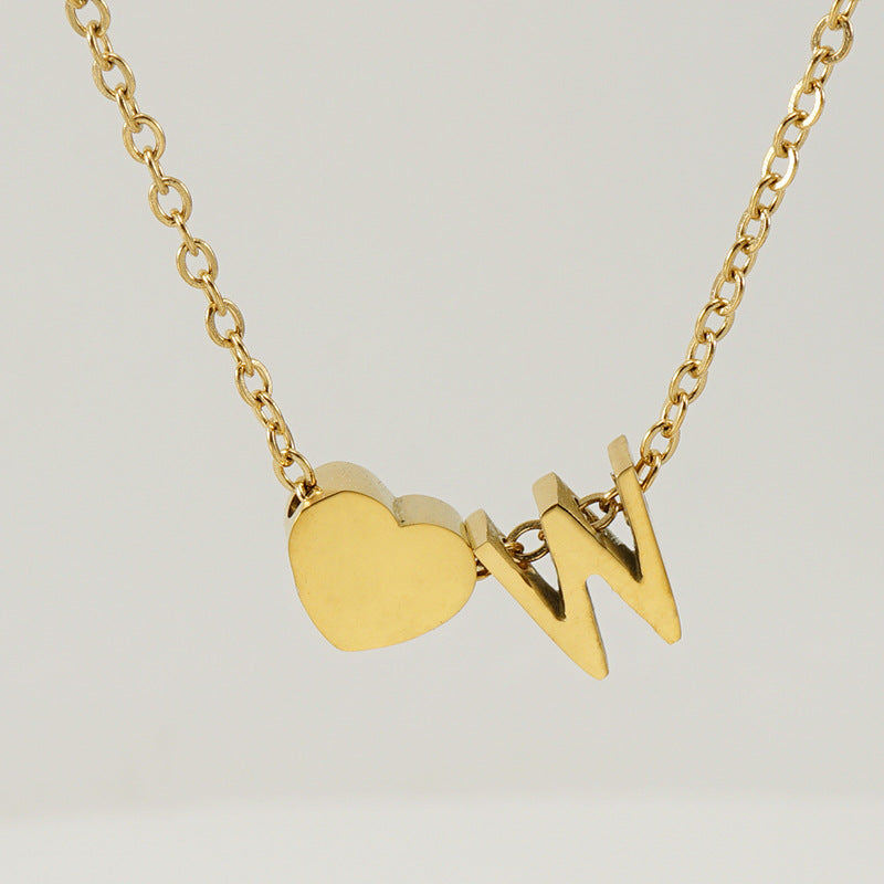 colar coração e letra