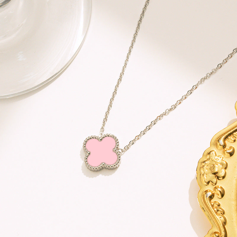 colar solitário trevo luxo