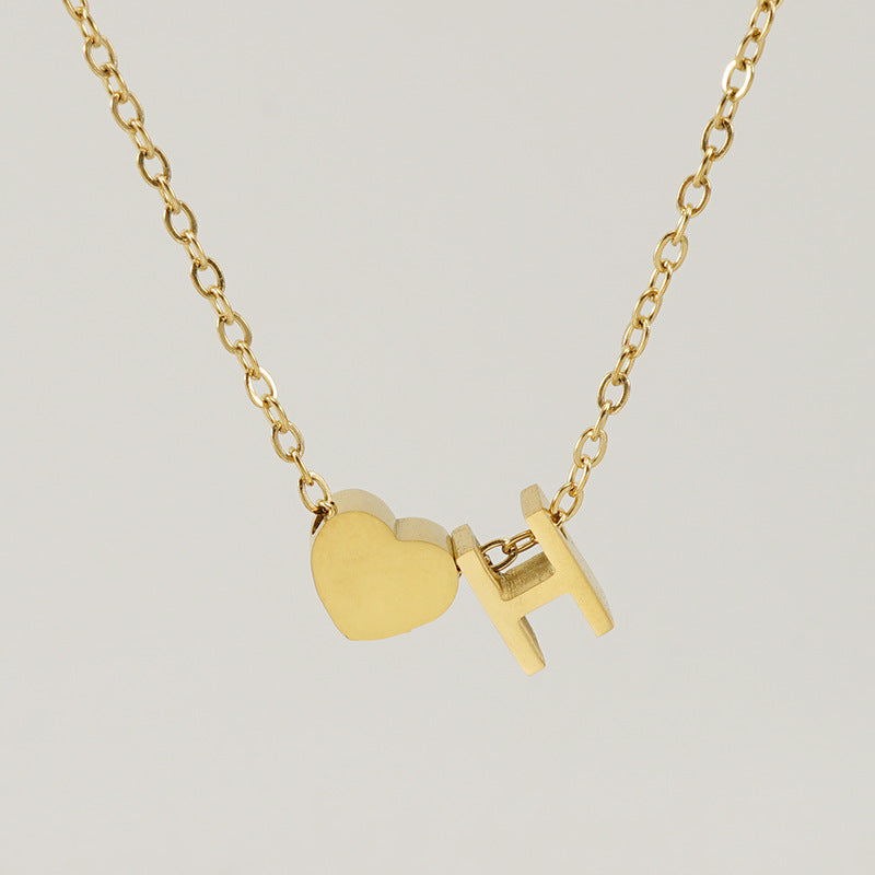 colar coração e letra