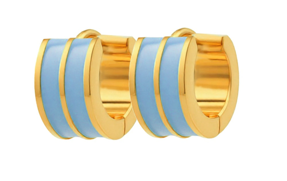 brinco argola esmalte listrado