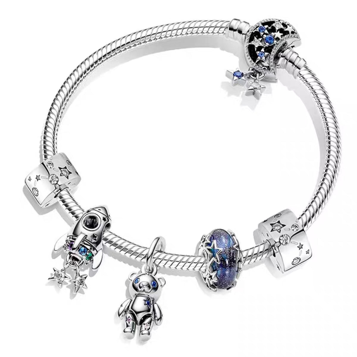 kit pulseira semi rígida espaço sideral