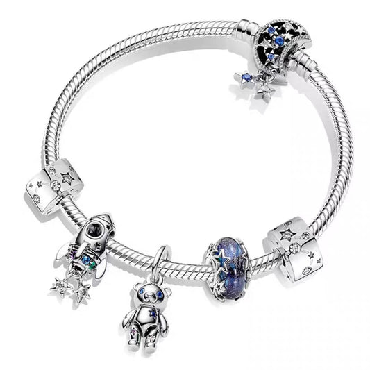 Kit Pulseira Semi Rígida Espaço Sideral