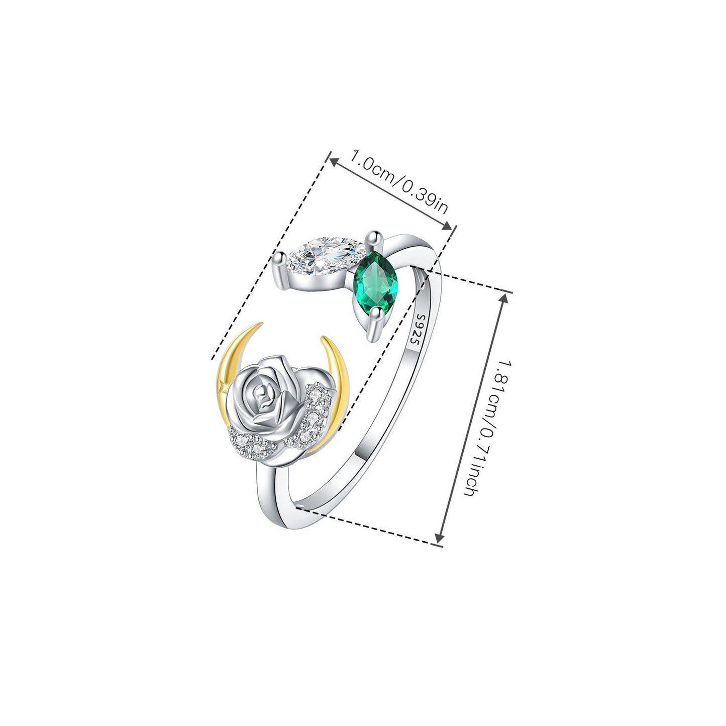 anel rosa de ouro lunar