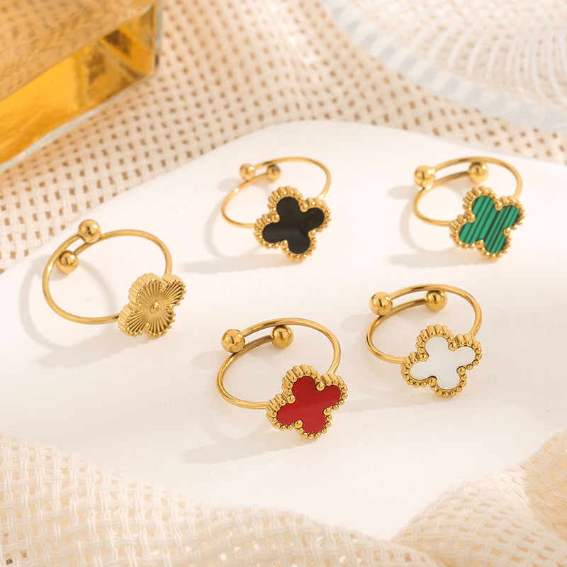 anel trevo listrado da sorte