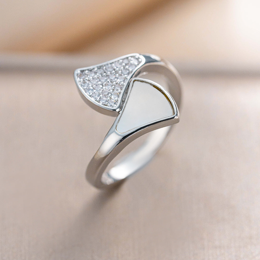 anel borboleta de madrepérola