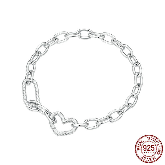 Pulseira Berloques Correntes Elos de Prata