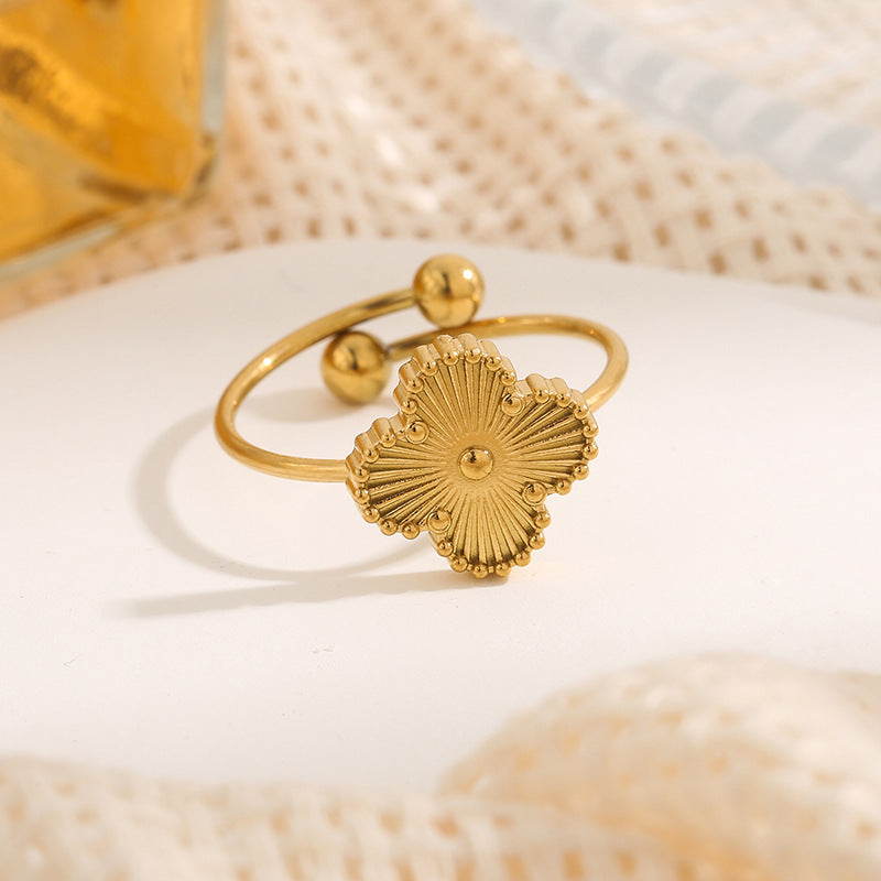 anel trevo listrado da sorte