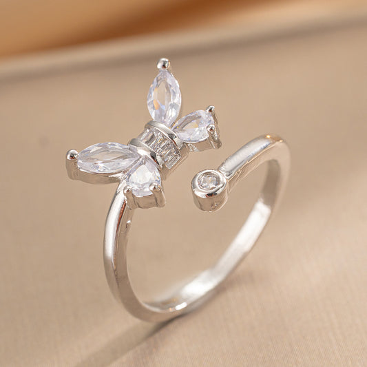 Anel Borboleta de Cristal