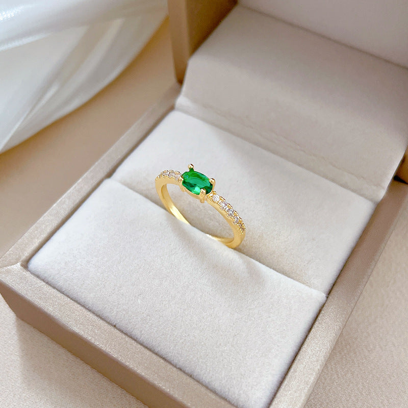 anel solitário esmeralda