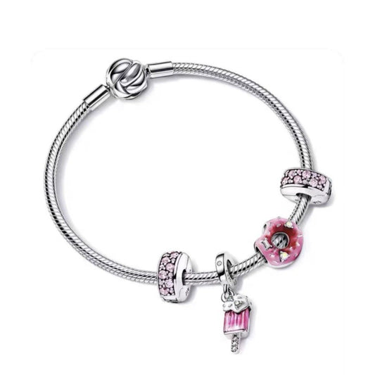 Kit Pulseira Semi Rígida Doçura Rosa