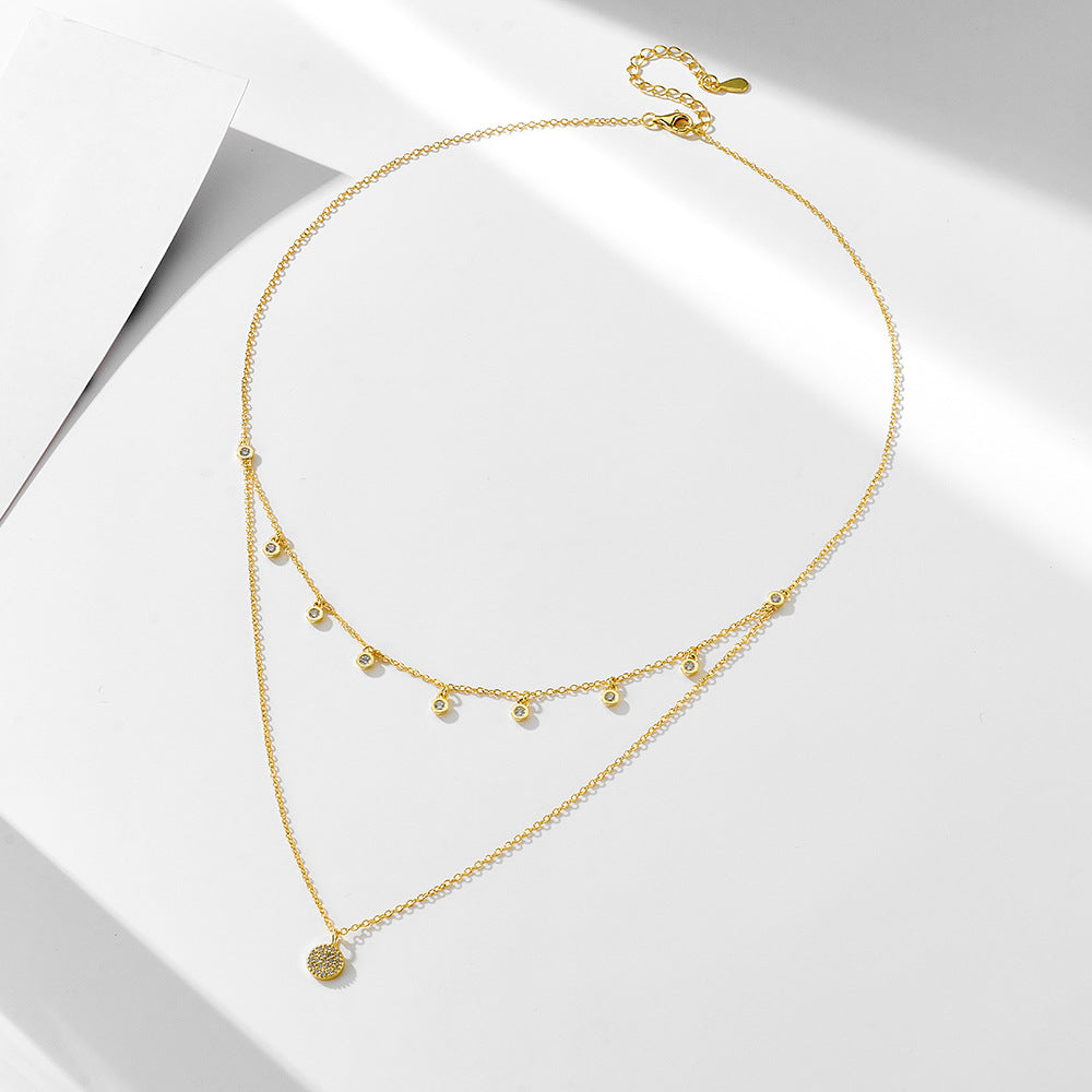 colar duplo chuva de brilho