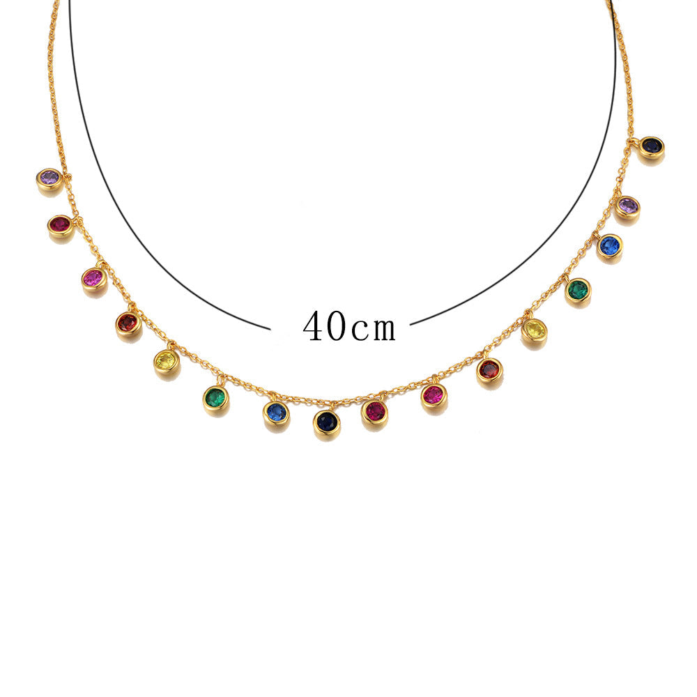 colar arco-íris de zircônias